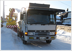 恵庭市内での除雪風景